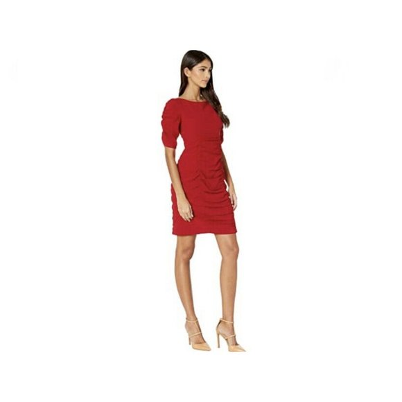 Nanette Lepore Ruched Short Sleeve Cocktail Dress - Picture 4 of 12